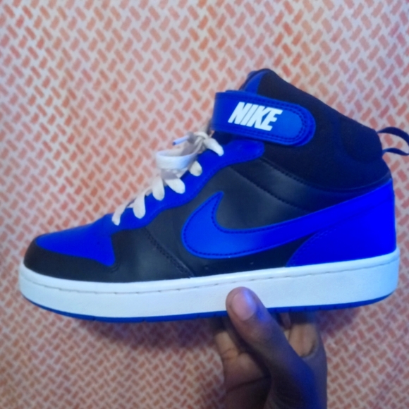 nike air dunk high top blue black size 7